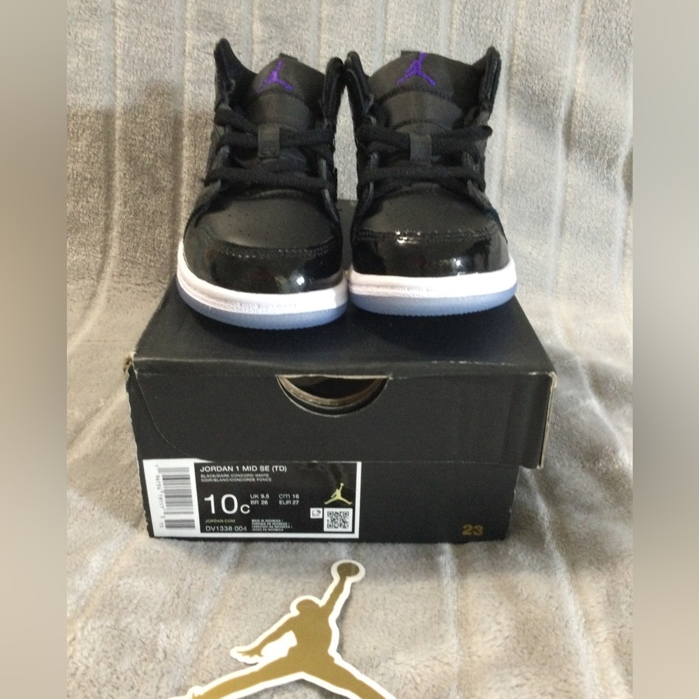 Nike Jordan 1 Mid Se Toddler Color Black/Dark Concord/White - Picture 3 of 15